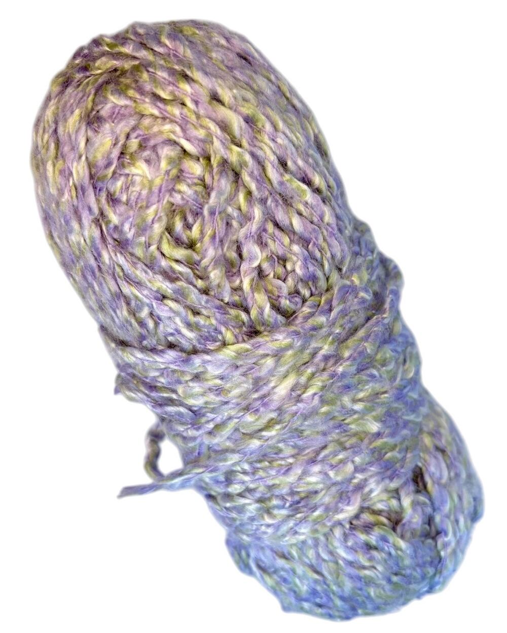 Yarn Destash lavender purple sage green Bulky Boucle Textured wavy chunky yarn